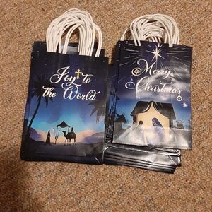 Holiday Nativity Gift Bags - Blue Star Design